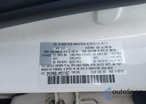 2021 Mazda Cx-30 Select from USA, damaged, VIN 3MVDMBBLXMM311557